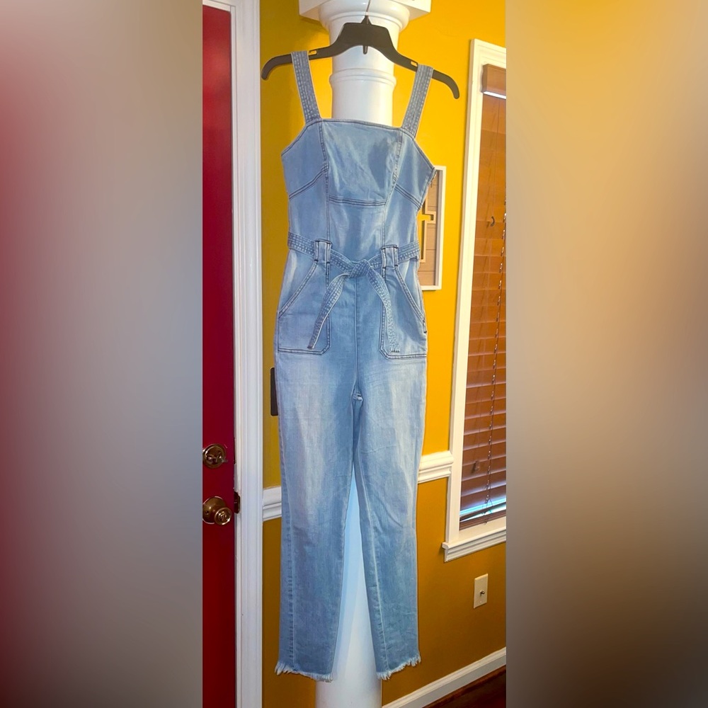Women's Light Blue Denim Jumpsuit
